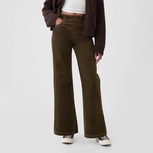 High rise corduroy stride wide-leg pant 
Size 28(6) Reg
Basic Brown